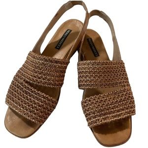 VINTAGE Sesto Muecci Woven Slingback Sandals
